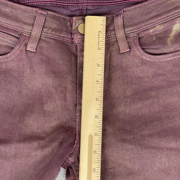 Levi's Legging Jeans Women’s 31 Purple Gold Glitter Mid-Rise Zip Closure - Picture 13 of 16